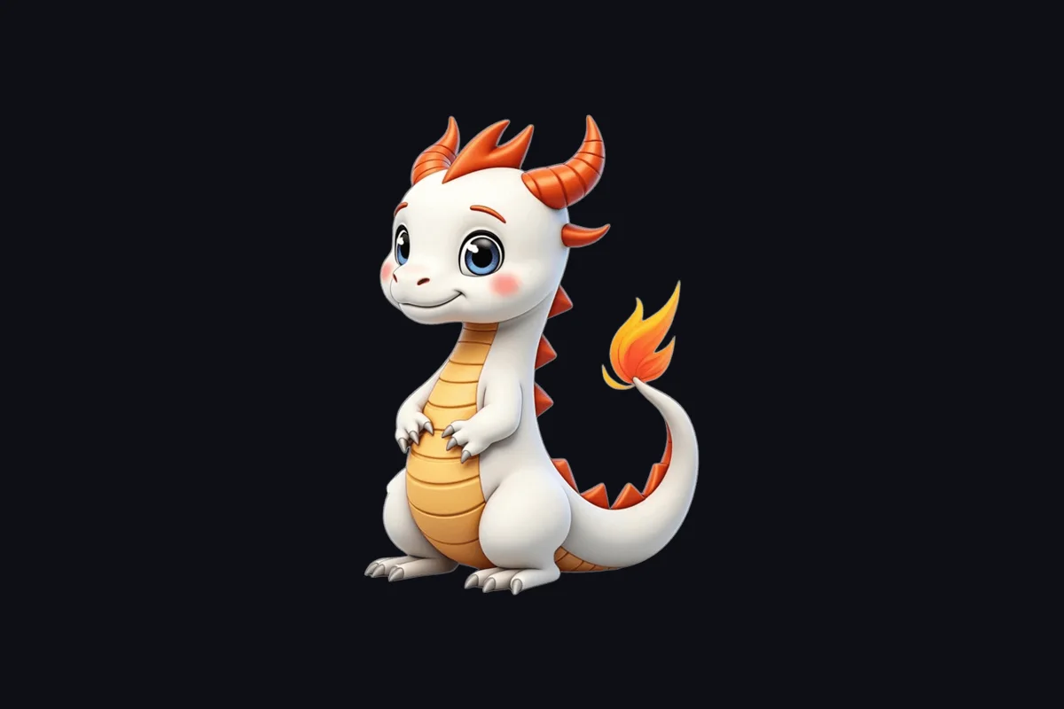 Example image: cute baby dragon for image to 3D conversion
