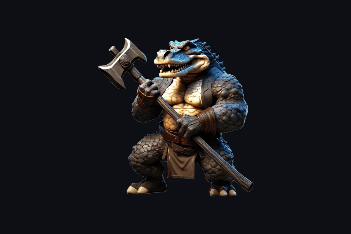 Example image: axe warrior game character