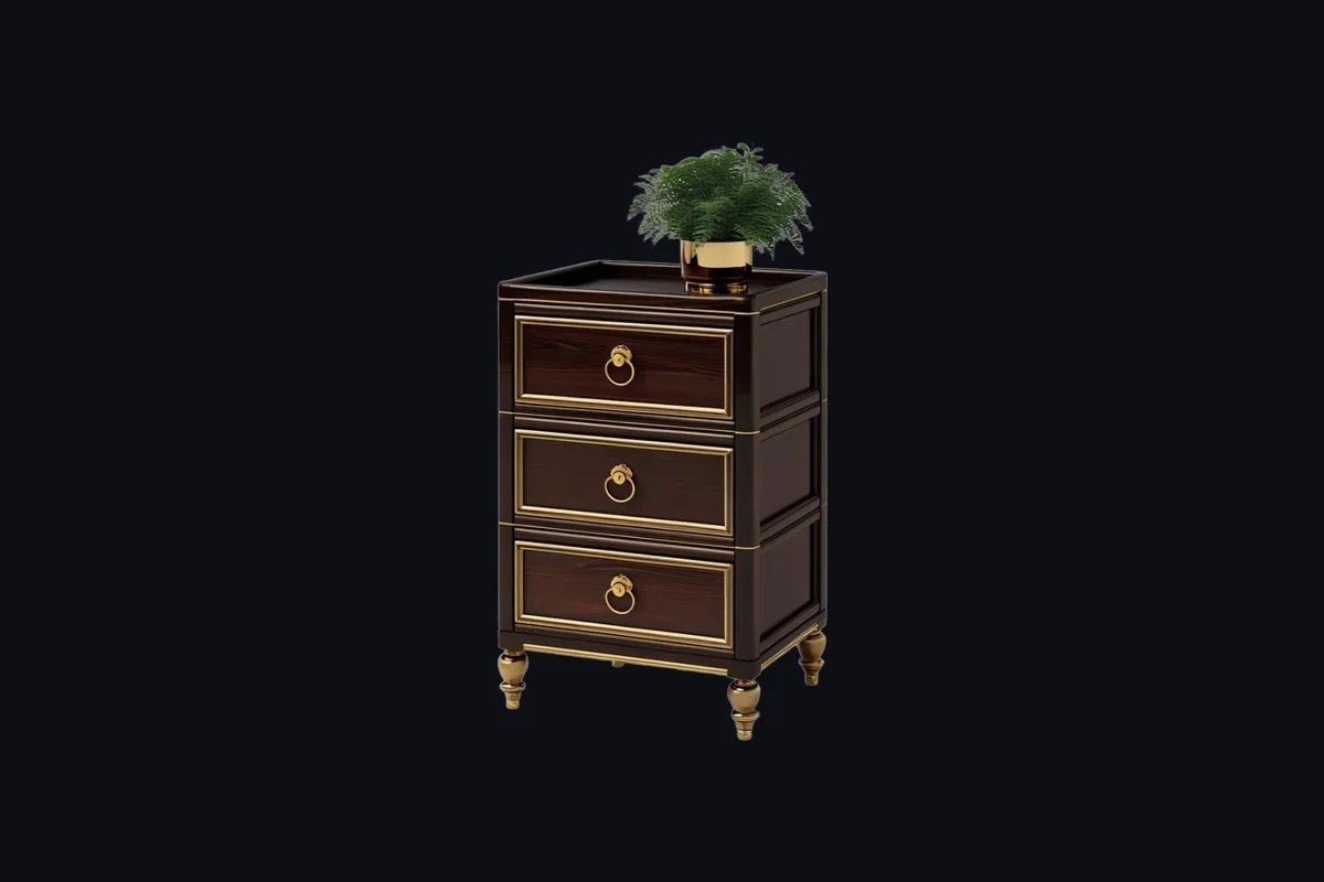 Example image: wooden dresser product shot for 3D conversion